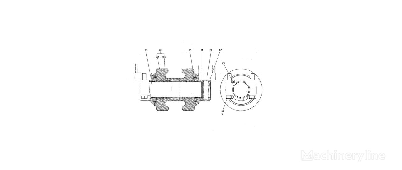 каток опорный Hitachi 1021729 для экскаватора Hitachi EX3500 EX3600-5 EX3600-6 EX3600E-6 EX3600-7-BH EX3600-7-LD