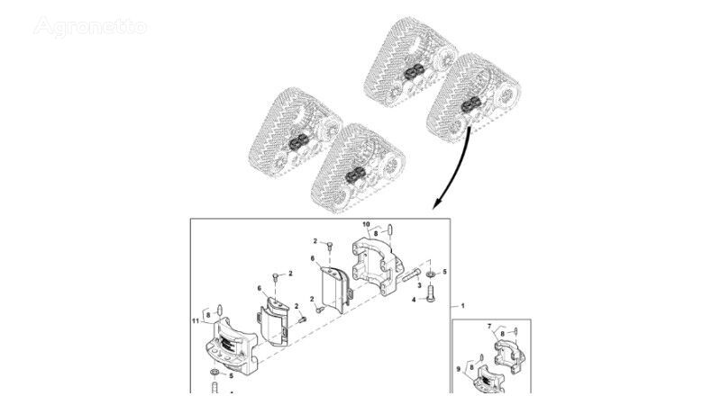 roomiksüsteem John Deere Części montażowe (Gąsienice i obciążniki) RE583718 tüübi jaoks roomiktraktori John Deere 9470RX