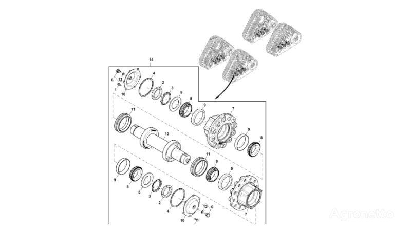 Oś (Gąsienice i obciążniki) RE583716 track system for John Deere 9470RX crawler tractor
