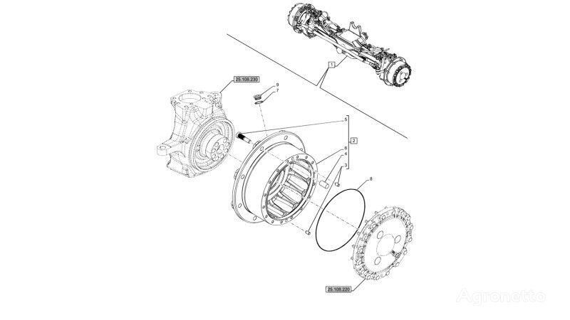 buje de rueda para New Holland T6070  tractor de ruedas