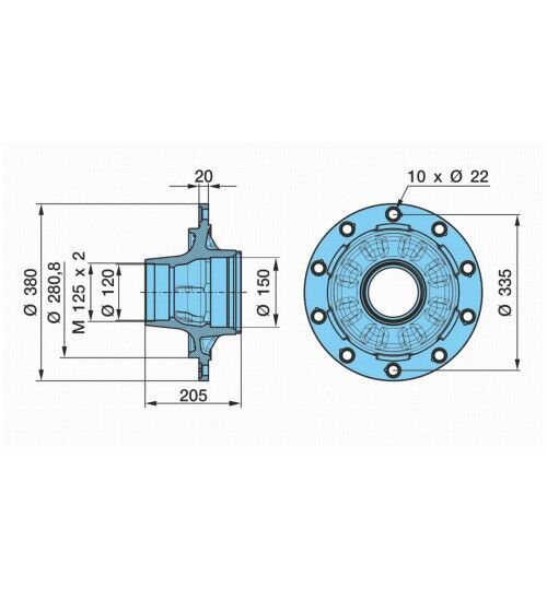 BPW 03.272.48.46.0 wheel hub for semi-trailer