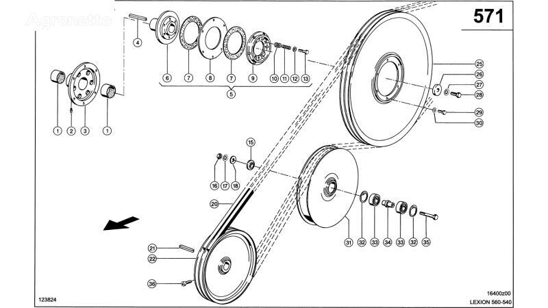 Claas 0006673032 wheel hub for Claas Lexion 560  grain harvester