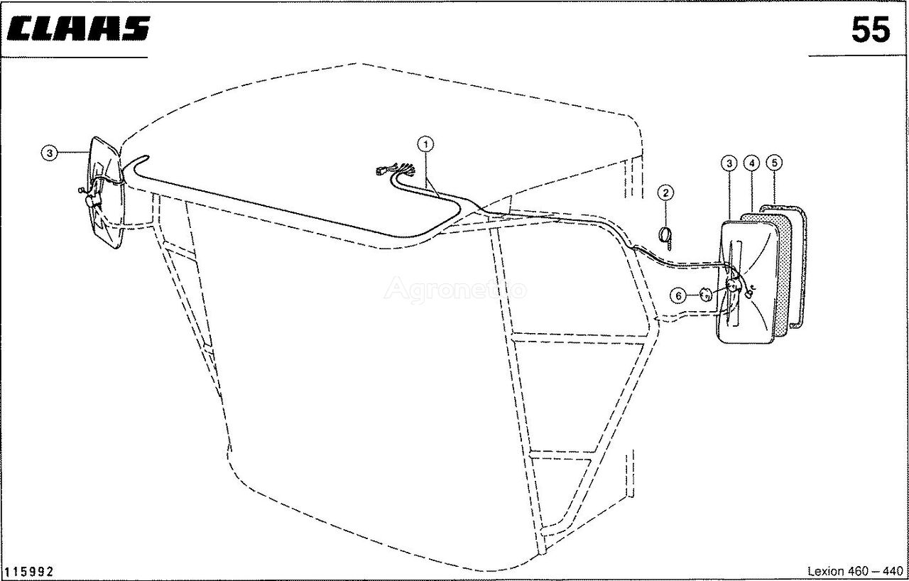 oglindă exterioara Claas 5468120 pentru combină de recoltat cereale Claas