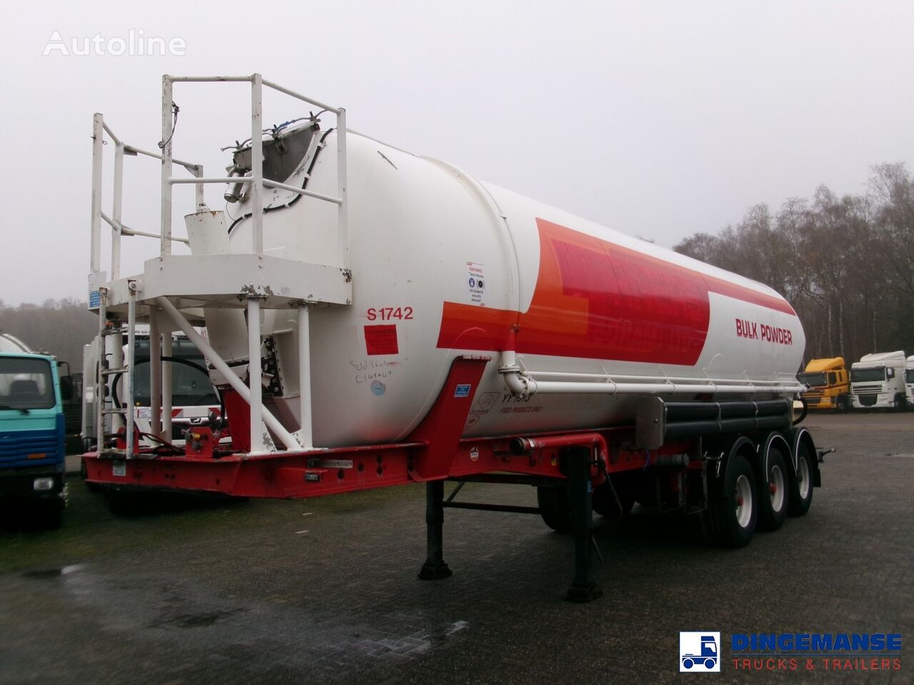 Feldbinder Powder tank alu 41 m3 (tipping) cement tank trailer