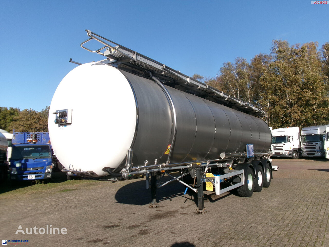 Feldbinder Chemical tank inox 37.5 m3 / 1 comp Chemietankauflieger