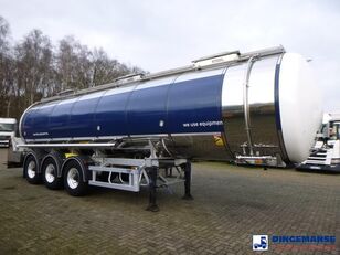 عربة الصهريج لنقل المواد الغذائية LAG L.A.G. Food tank inox 32 m3 / 3 comp + pump, steaming heating, w