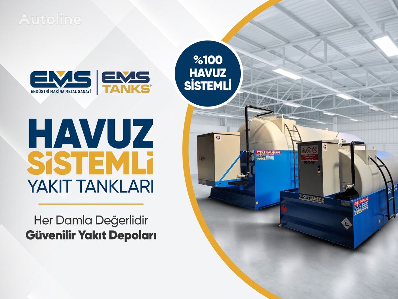 nový nádrž na benzín EMS Tanks 25.000 L Kapasiteli %100 Taşma Havuz Sistemli