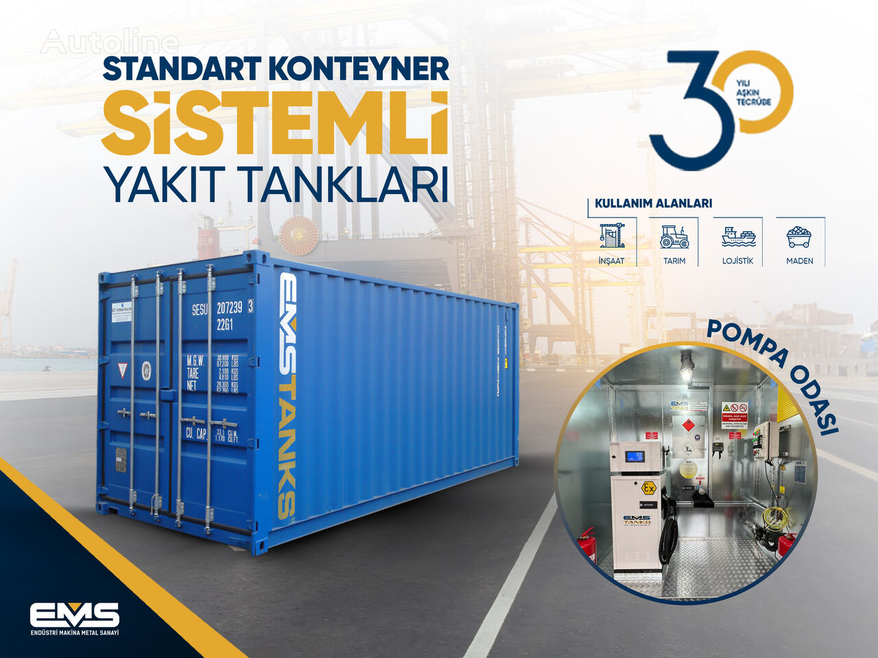 EMS Tanks 40 HC' KONTEYNER SİSTEM YAKIT TANKI 40.000 L KAPASİTELİ yakıt tankı