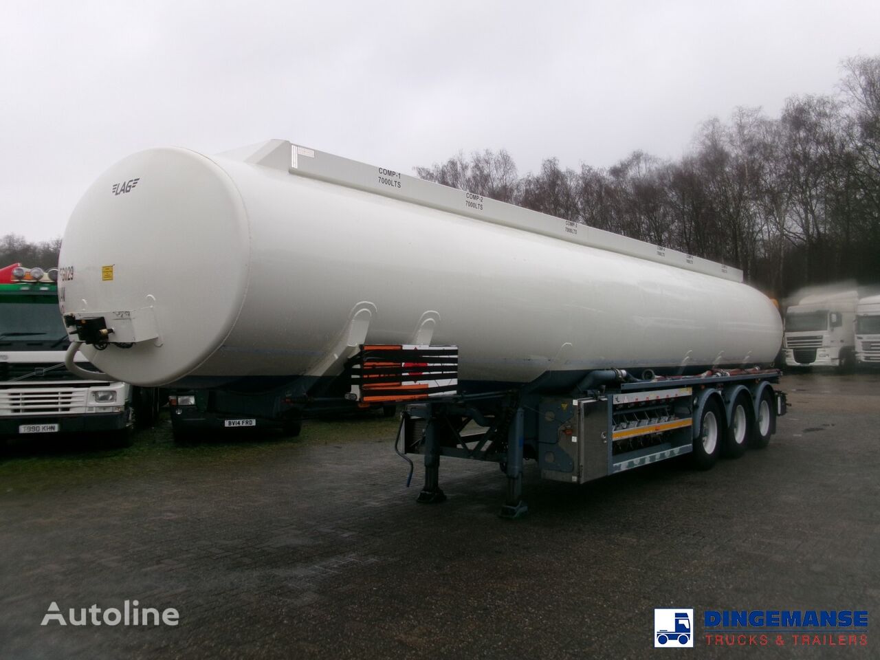 LAG Fuel tank alu 44.5 m3 / 6 comp + pump fuel tank semi-trailer