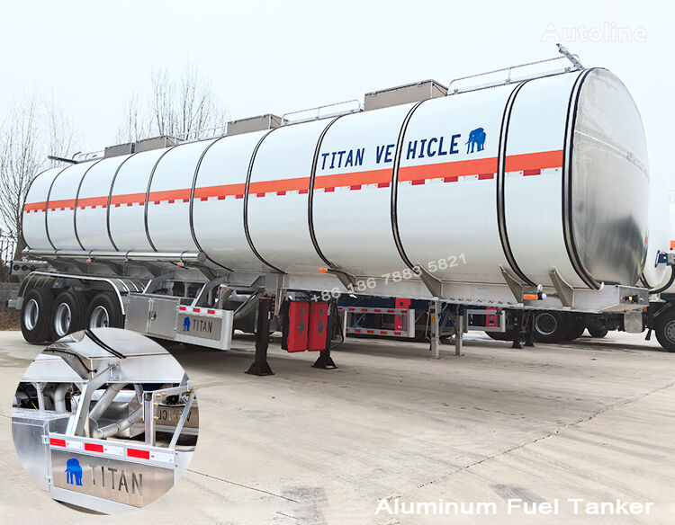 jauns TITAN Aluminum Tanker Trailer for Sale in DR Congo degvielas cisterna