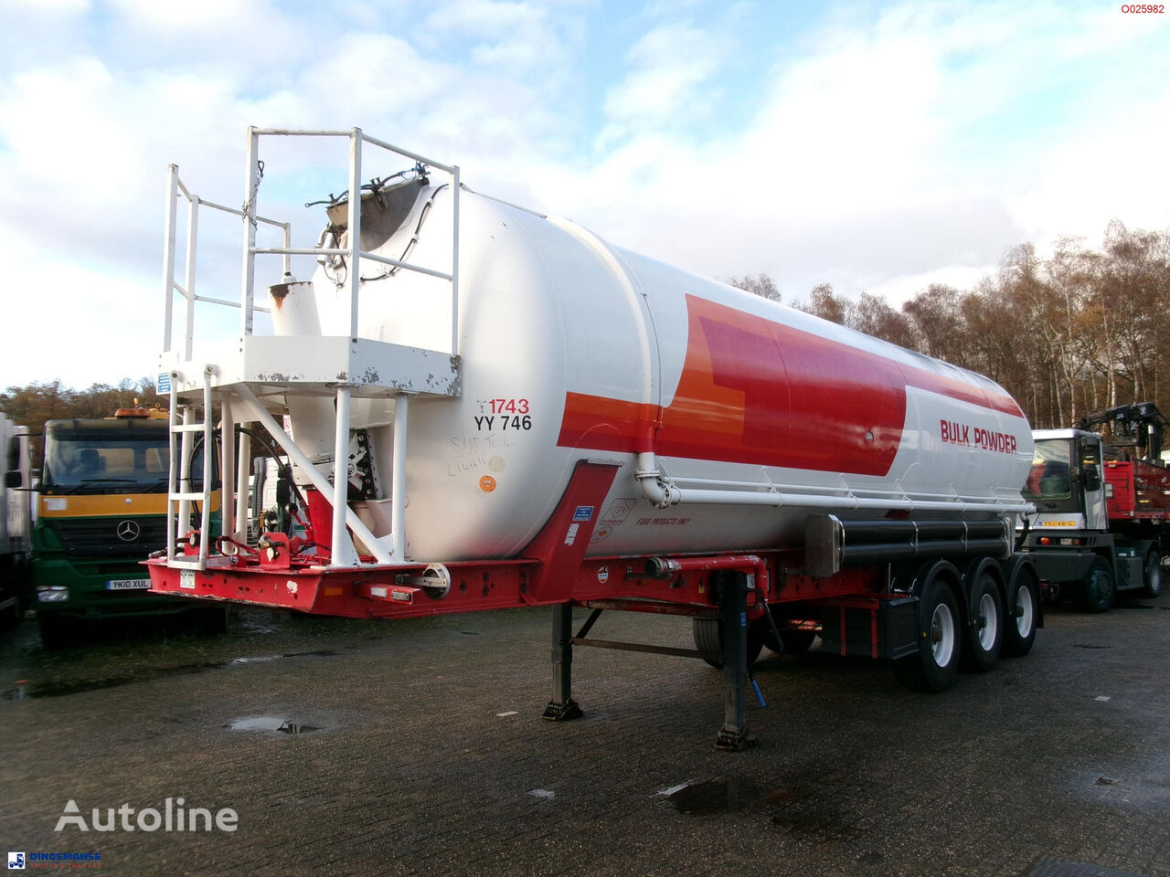 Feldbinder Powder tank alu 41 m3 (tipping) silo tank trailer