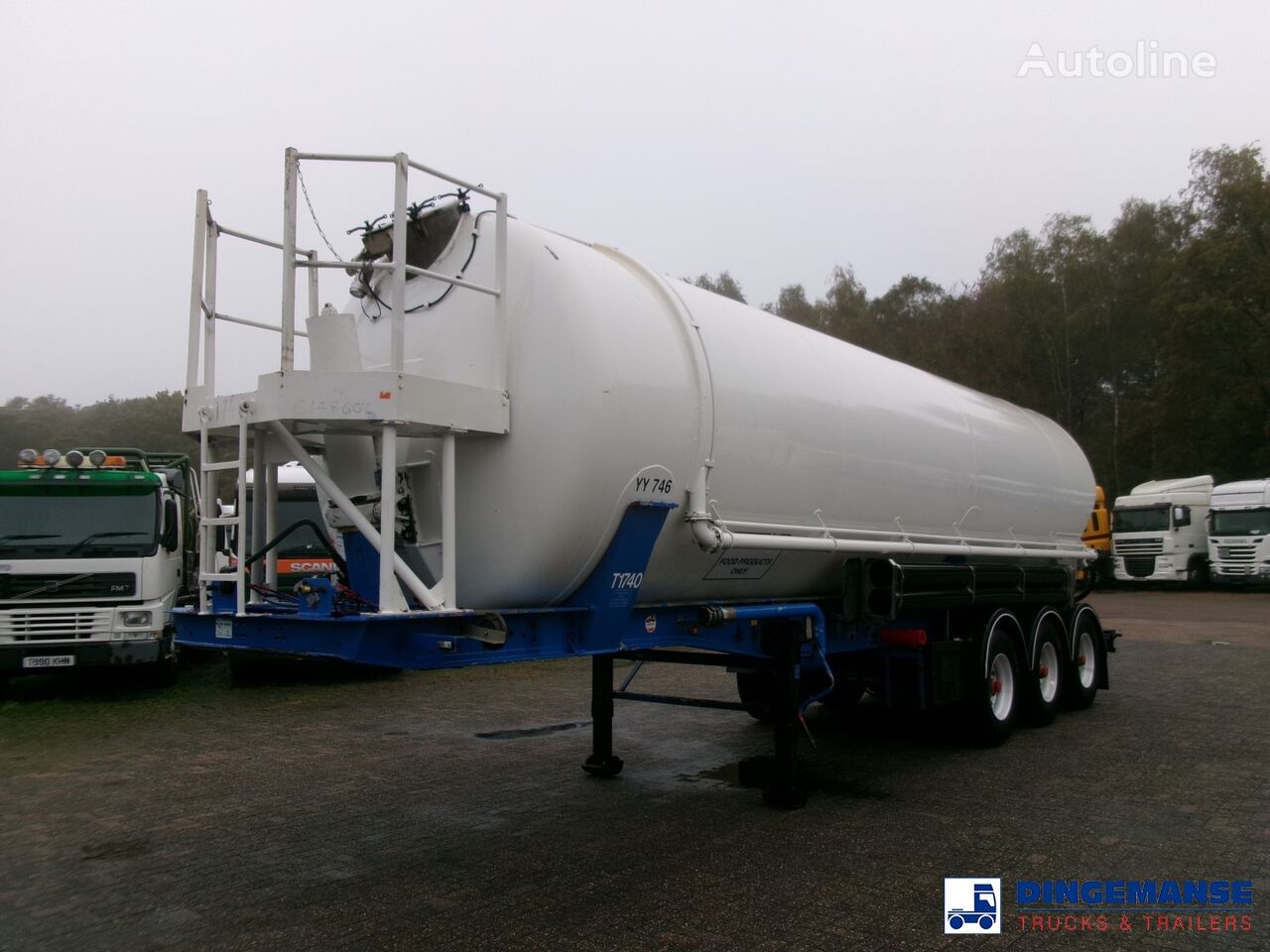 Feldbinder Powder tank alu 41 m3 (tipping) silo tank trailer