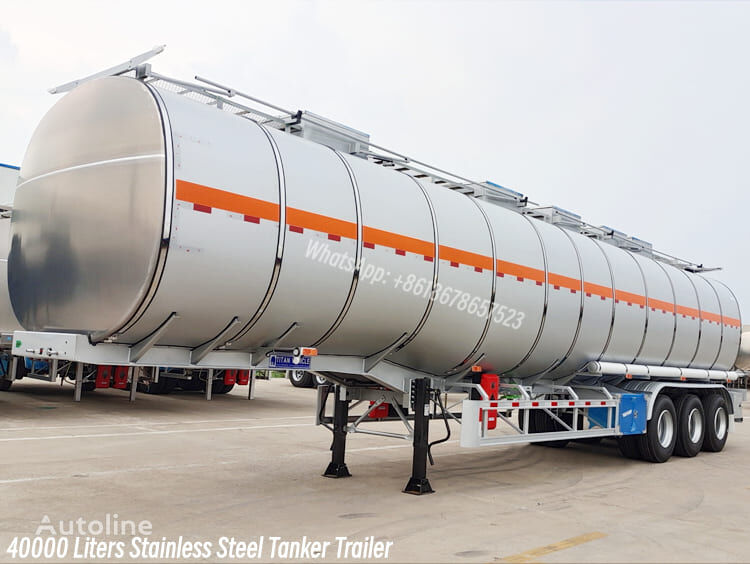 جديد صهريج نصف مقطورة Tri Axle 40000 Liters Stainless Steel Tanker Trailer for Sale in