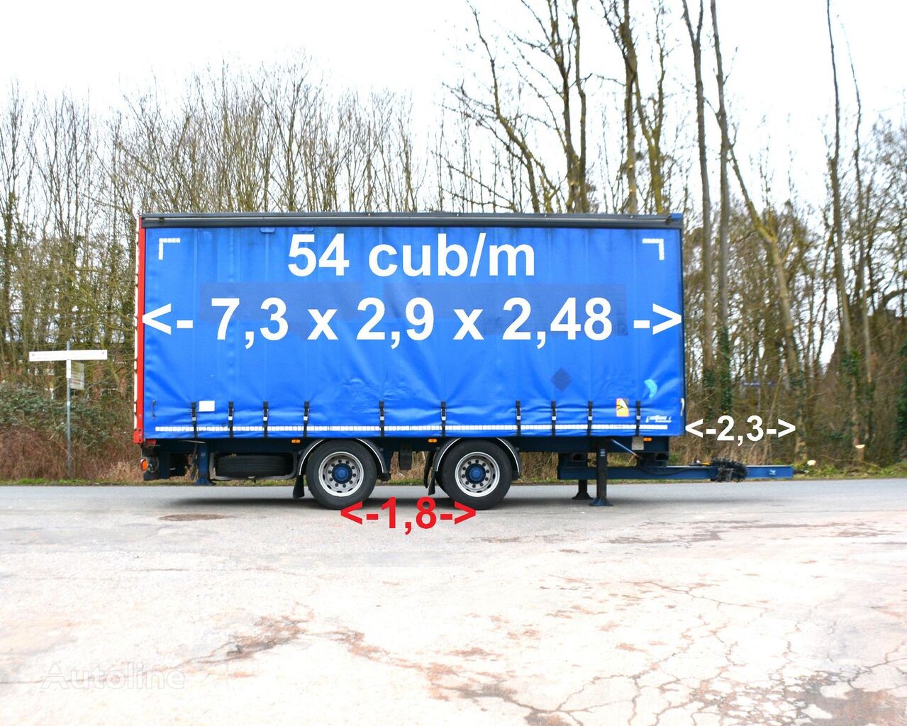 LAG 18tn LAG TANDEM JUMBO 54*CUB/M PLANE GARDINE tilt trailer