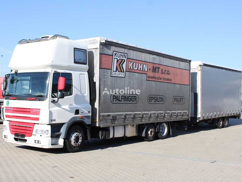 DAF CF 85.460, 6X2, INDEPENDENT AIR CONDITIONING camión toldo + remolque toldo