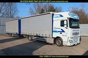 DAF XF 410, EURO 6+TRAILER, 120 m3, 38 PALLETS, TOP ponyvás teherautó + ponyvás pótkocsi