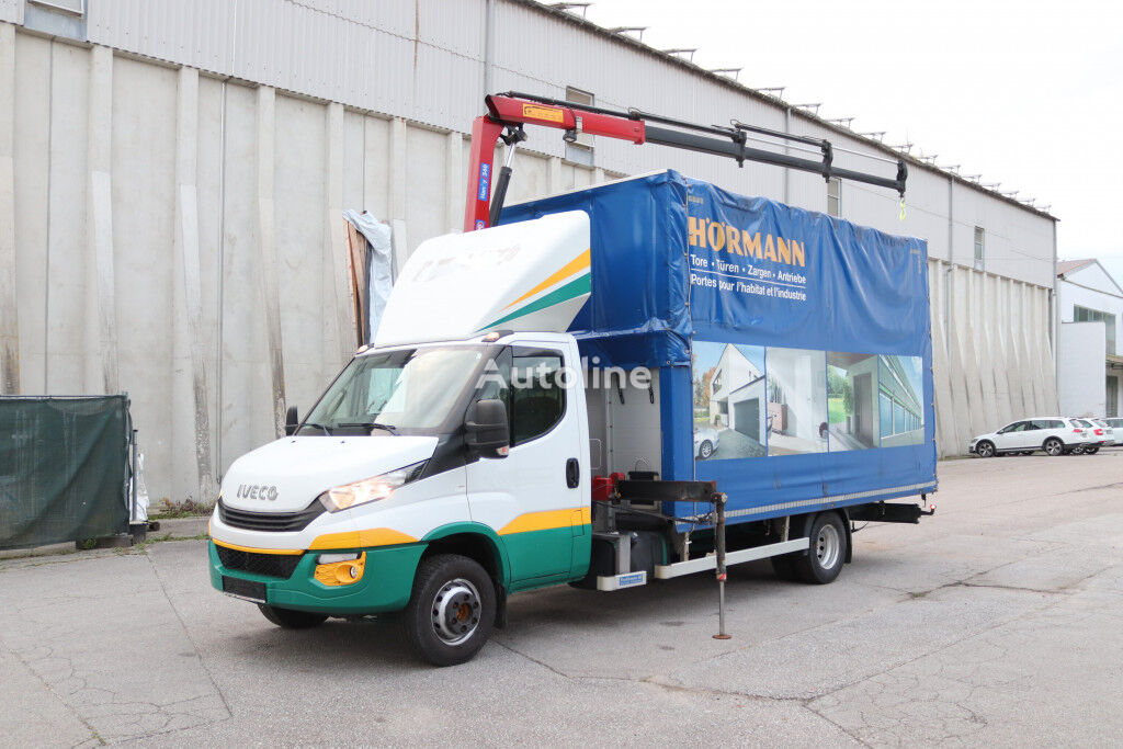 φορτηγό μουσαμάς IVECO Daily 70C18 HMF340 Kran mit Funk