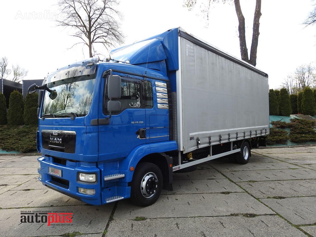 camion centinato MAN TGM 15,290 PLANDEKA WINDA 18 PALET KLIMATYZACJA TEMPOMAT PNEUMAT