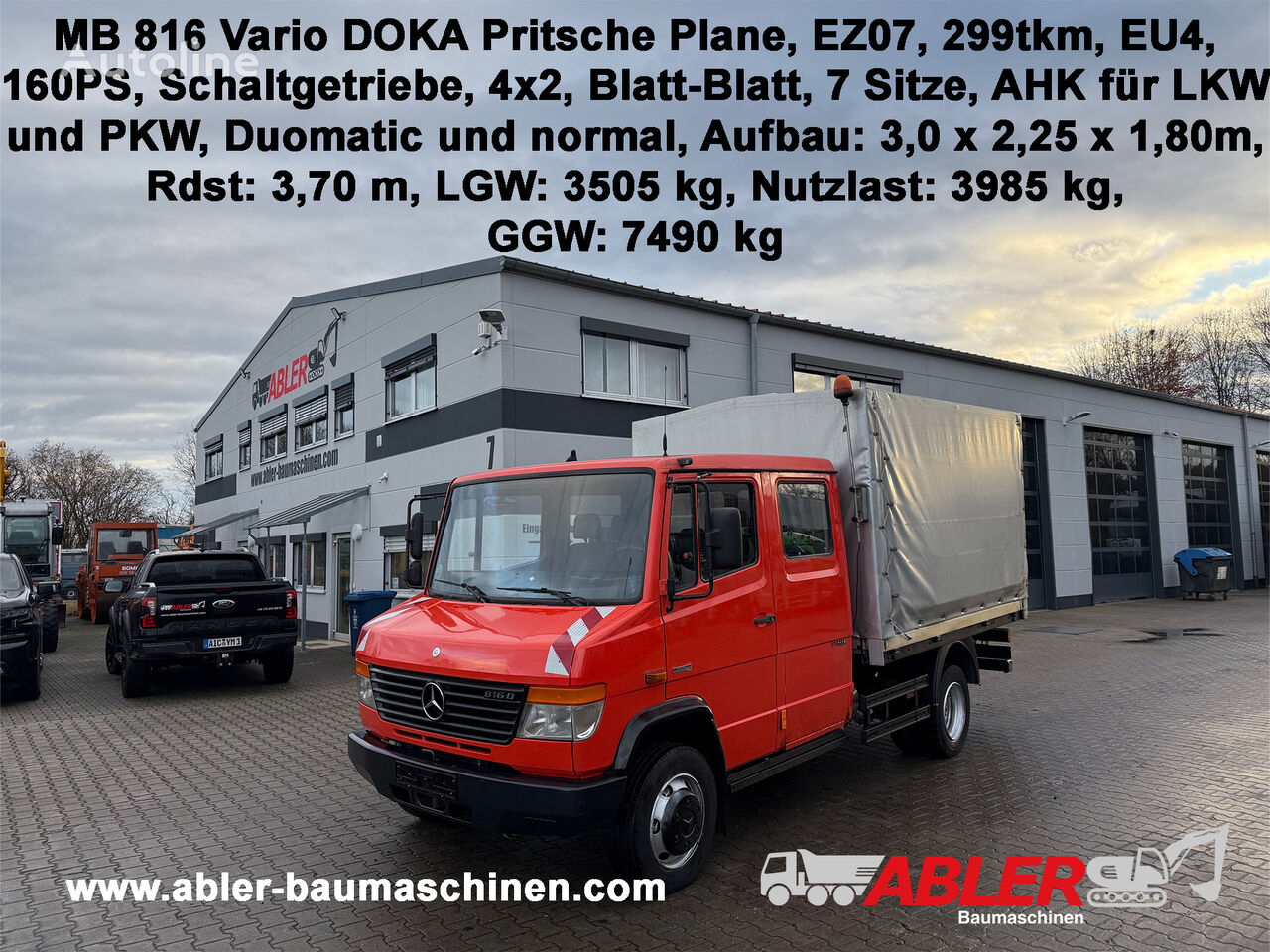 Mercedes-Benz 816 D Vario DOKA Pritsche Plane  kamion s ceradom