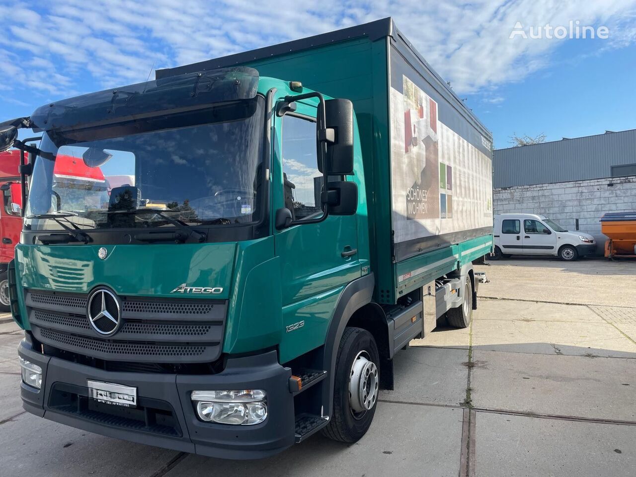 Mercedes-Benz Atego 1323, Blatt, Standklima, LBW Bär BC1500 tilt truck