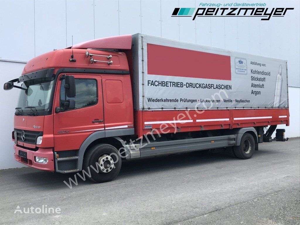 camion bâché Mercedes-Benz Atego  1524 LL Pritsche + LBW 1,5 t. L-Fhs, Klima, Standh., Auto