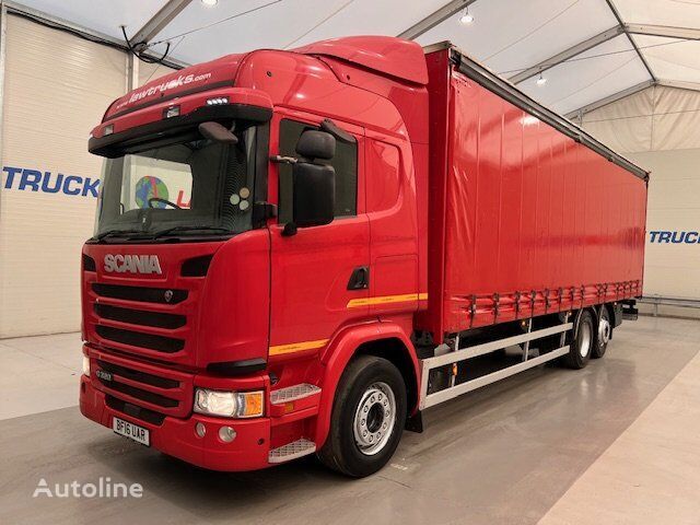 camion bâché Scania G320 6x2 Rear Lift Sleeper Cab Curtainsider