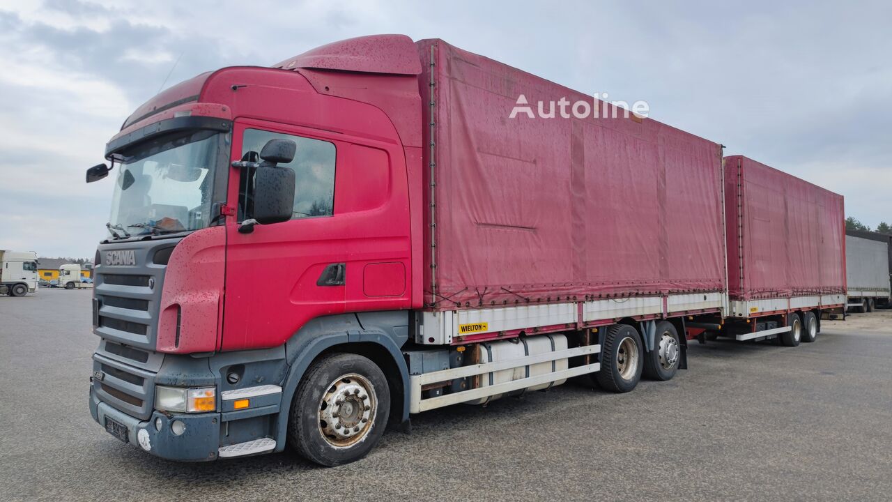 带防水布卡车 Scania R420 + 带防水布拖车 - Autoline