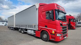 ciężar&oacute;wka plandeka Scania R450, Retarder, TANDEM + przyczepa plandeka