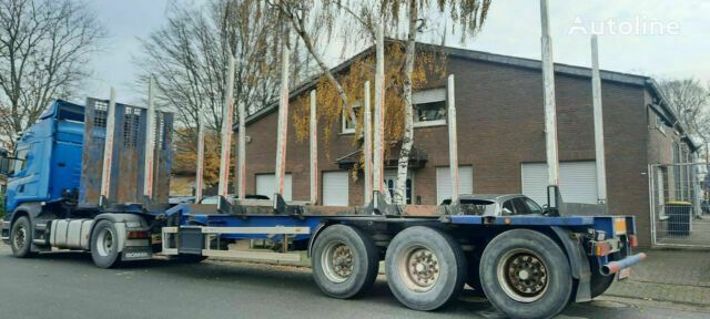 semi-trailer pengangkut kayu Kässbohrer SCV Plattform Mit Rungen 3 Achser