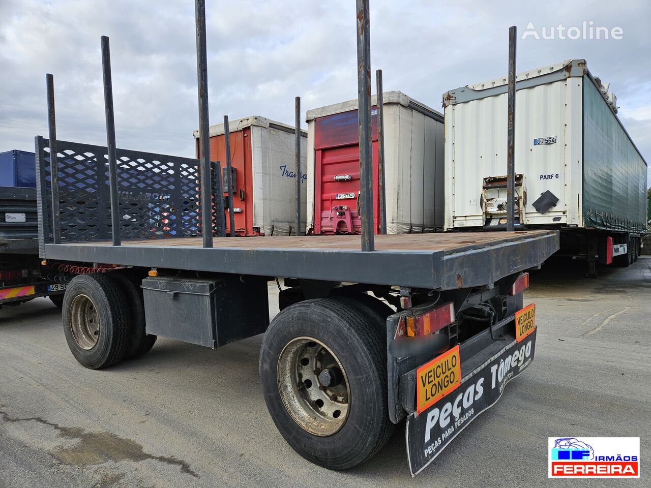 Blumhardt 2 eixos trans. Madeira, molas timber trailer