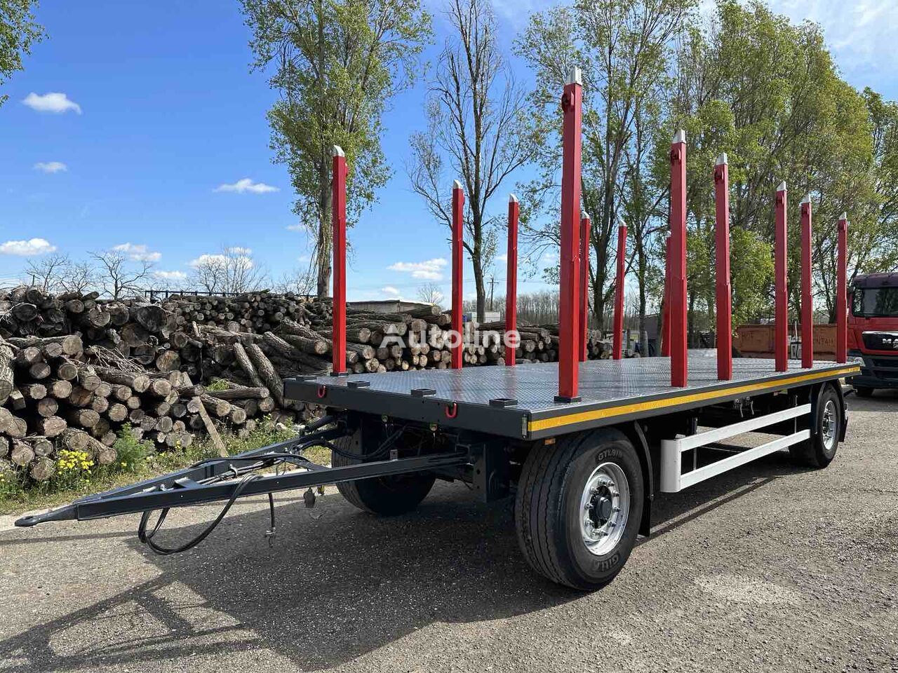 Krone Anhänger holztransport, Przyczepa do transportu drewna, Remorci  timber trailer