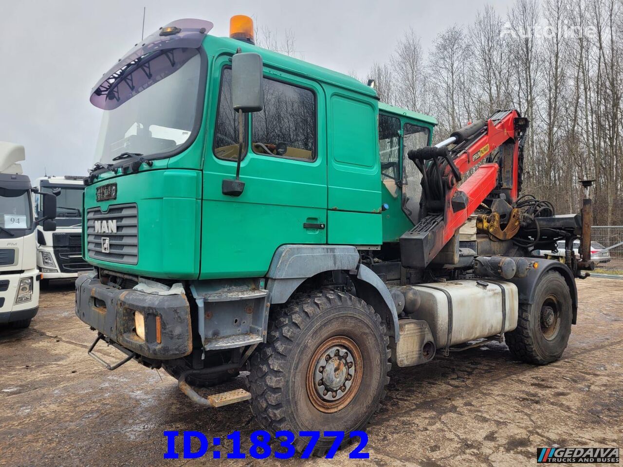 MAN 18.410 4x4 + Epsilon Palfinger SRX39 rönkszállító teherautó