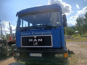 camion transport de lemne MAN 26.463 + remorcă transport de lemne