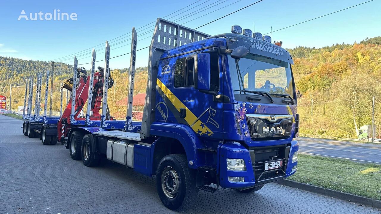 MAN 33.500 Holztransporter LKW + Holztransporter Anhänger