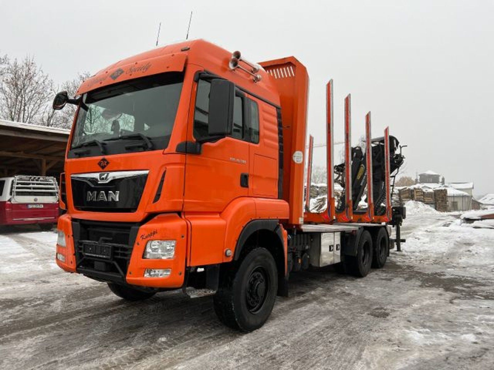 nákladní vozidlo na přepravu dřeva MAN TGS 26.500 6x6 Epsilon M12Z105 Timber transporter