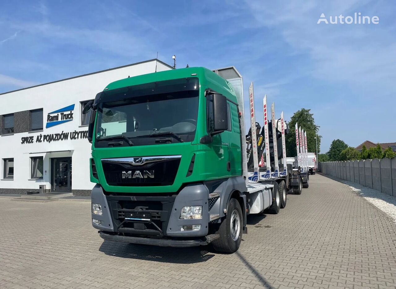 MAN TGX 26.500, 6x4, HDS EPSILOM M12Z, zestaw do transportu drewna timber truck