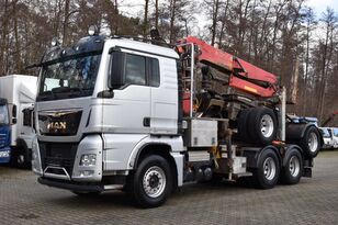 camion forestier MAN TGX 26.580 + remorque forestière