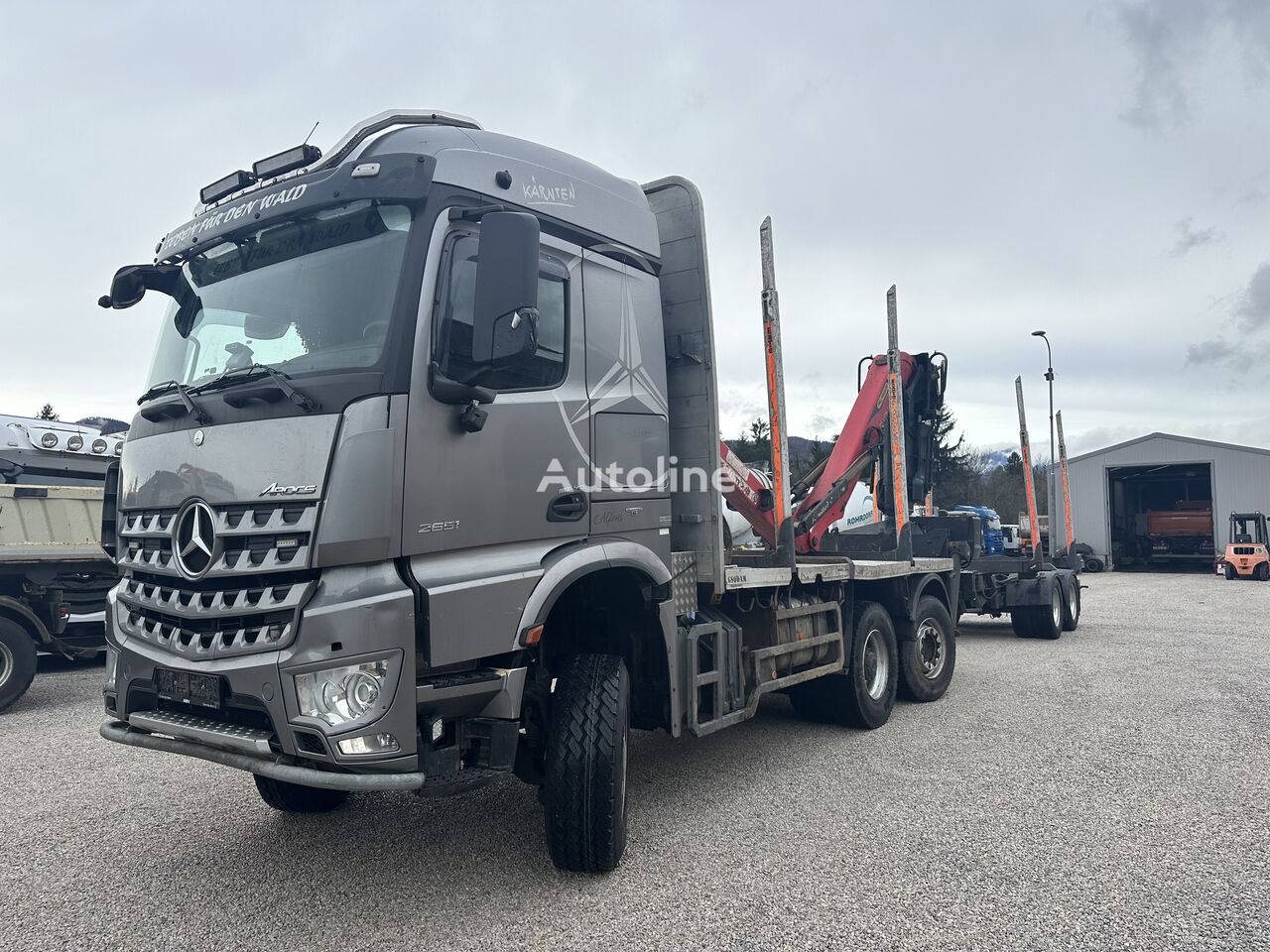 Mercedes-Benz AROCS 2651 houtvrachtwagen + hout aanhanger