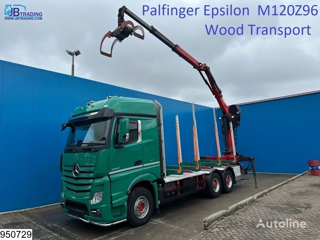 شاحنة نقل الأخشاب Mercedes-Benz Actros 3363 6x4, Wood transport, Retarder, Palfinger Epsilon