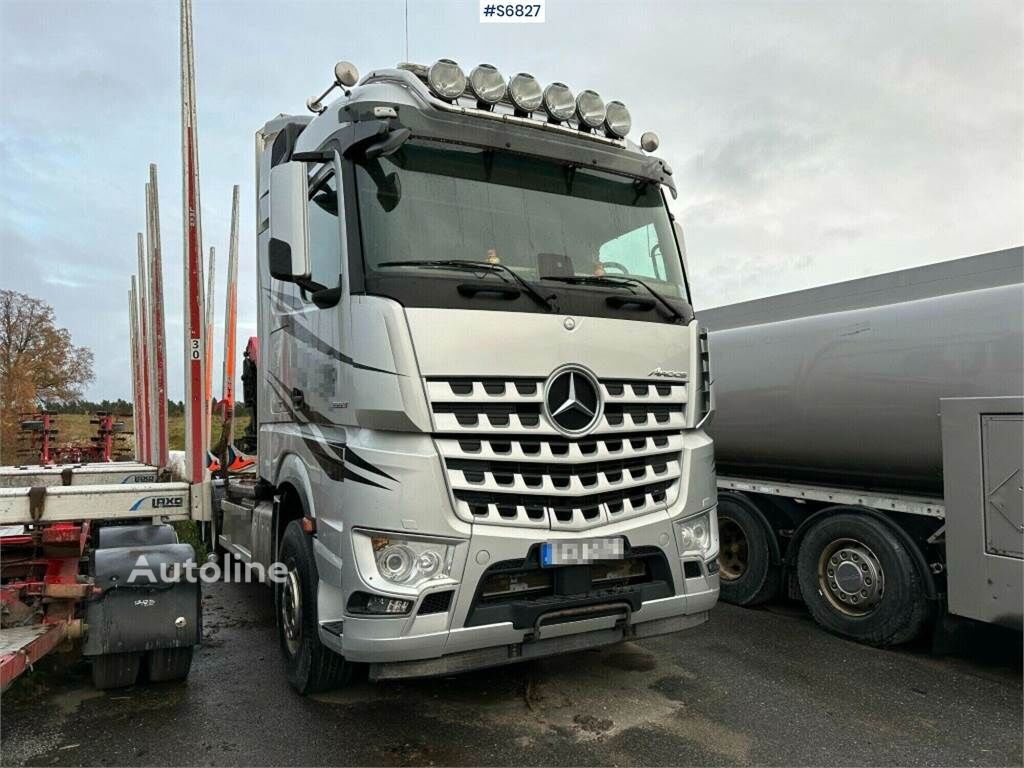 camion forestier Mercedes-Benz Arocs 2863 Timber truck with crane