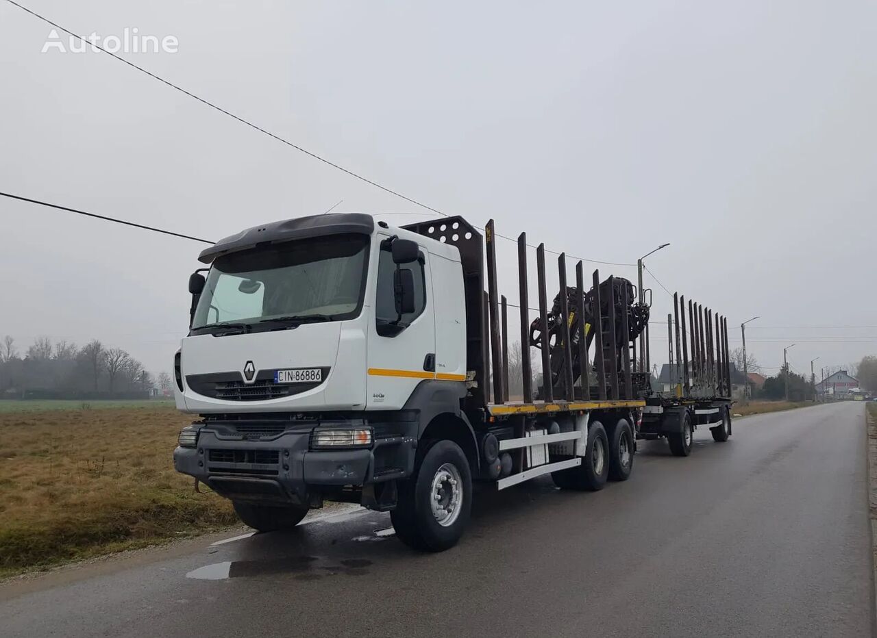 Renault KERAX 460DXI 6x4 Do lasu Holztransporter LKW + Holztransporter Anhänger