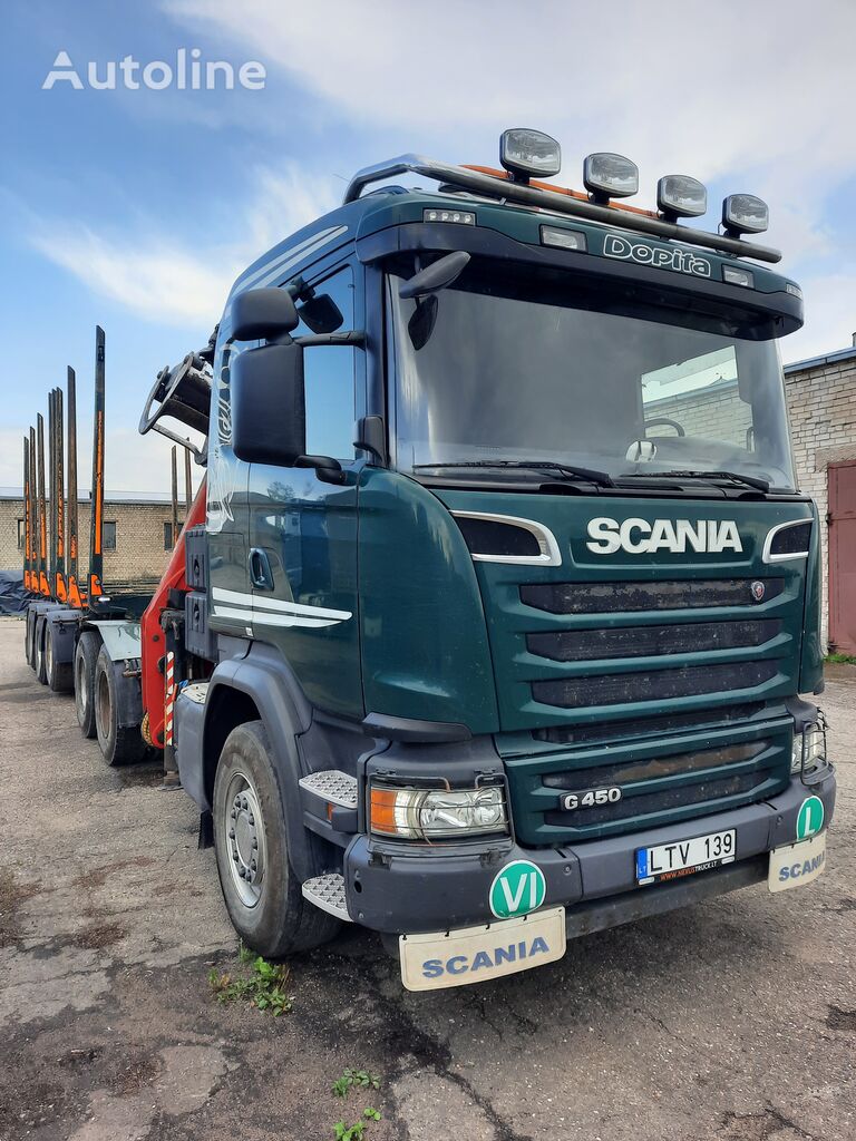 лесовоз Scania G450 Epsilon 170 + прицеп лесовоз