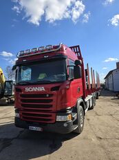 ciężarówka do przewozu drewna Scania N331-G450 Topline + przyczepa leśna