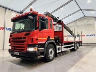 Scania P280 6x2 Rear Lift Flatbed with Crane timber truck