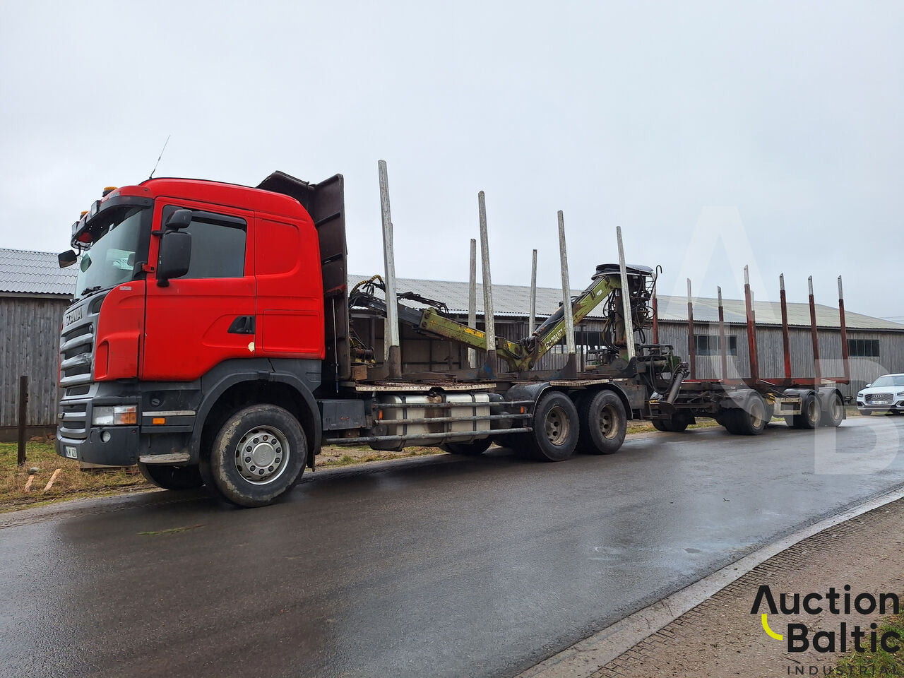 Scania R 480 Holztransporter LKW + Holztransporter Anhänger