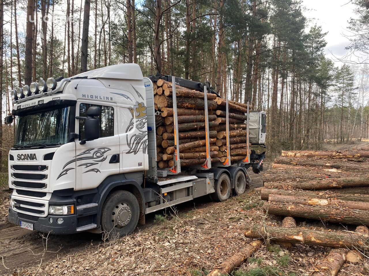 ciężarówka do przewozu drewna Scania R480