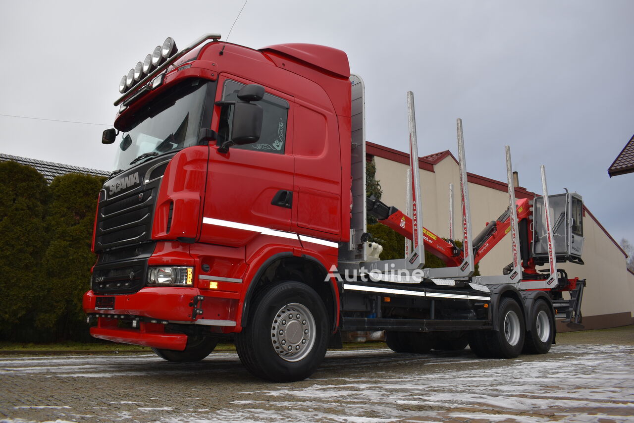 Scania R500 6X4 / Palfinger / Podwójny wysuw / Resor kamion za prevoz drva