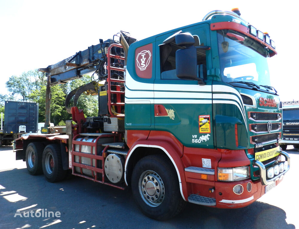 camion transport de lemne Scania R560 V8 For long woods - Para MADERA