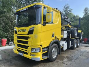 камион за превоз на дрва Scania R580 + приколка за превоз на дрва