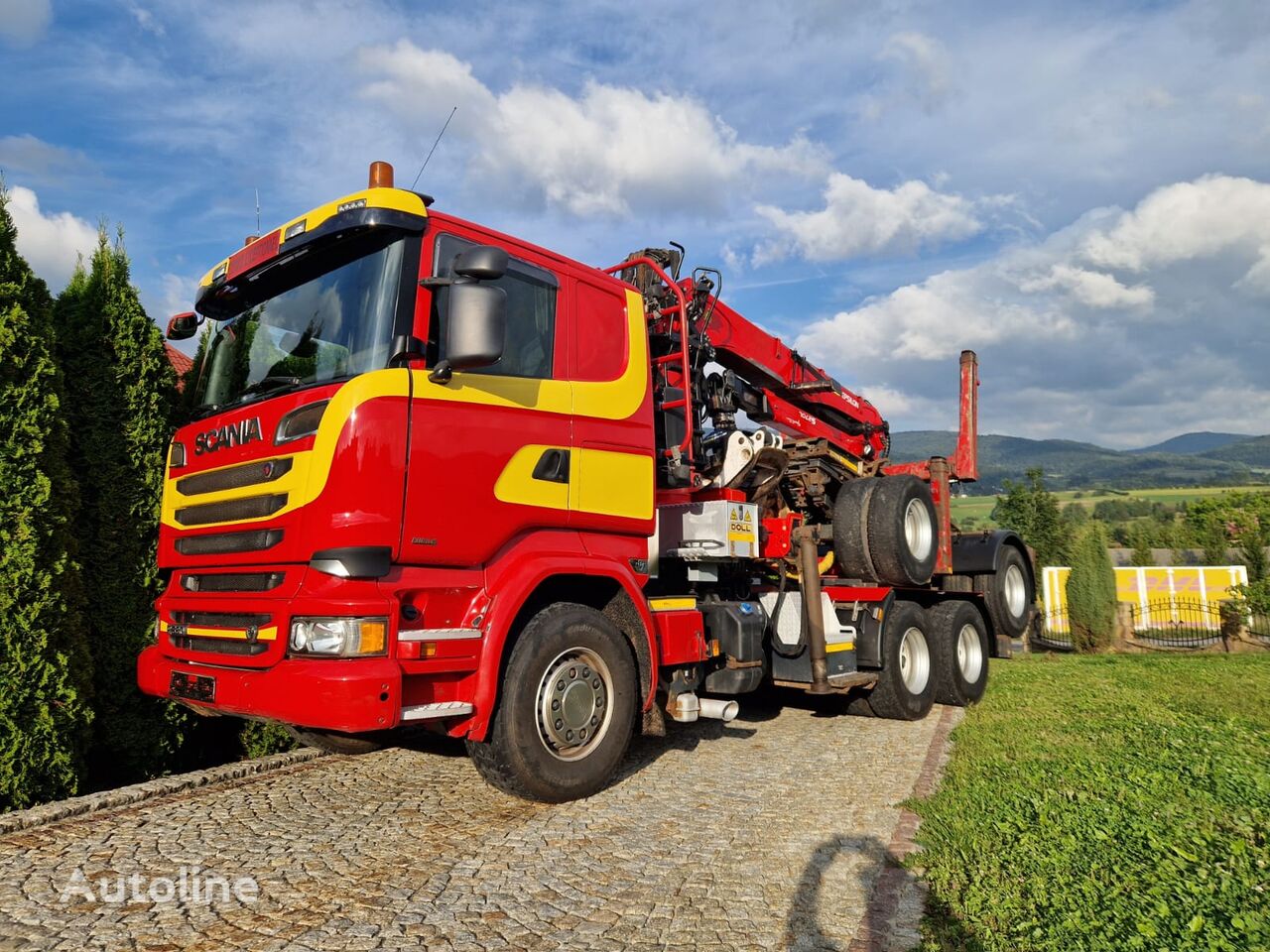 камион за превоз на дрва Scania R580 V8 Holztransporte LKW Euro 6 Timber Truck LongWood